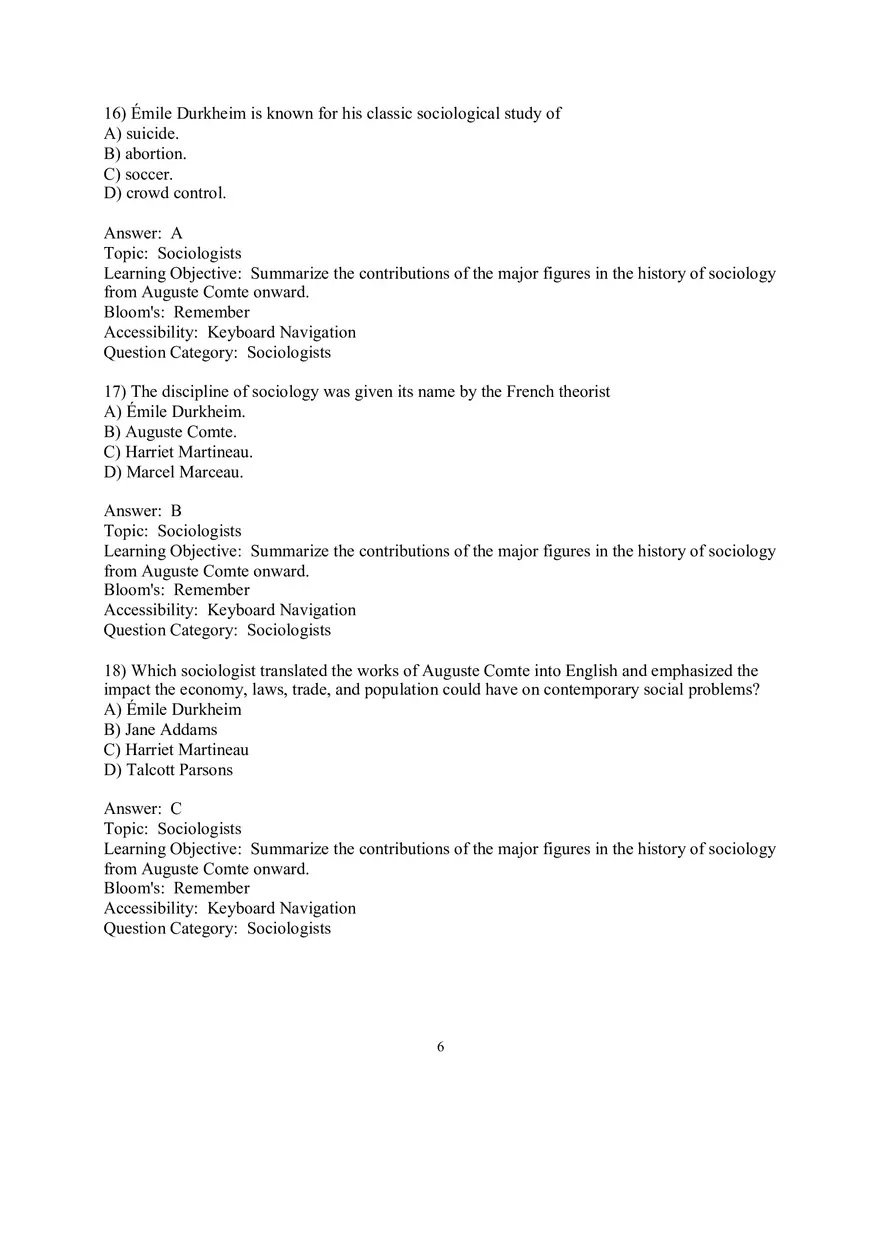 Chapter 01 Understanding Sociology Answers 1 - Page 6