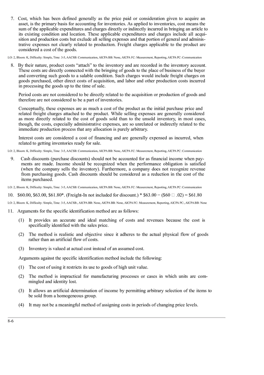 Ch. 8 Valuation of Inventories  A Cost - Basis Approach Answers to Questions - Page 2