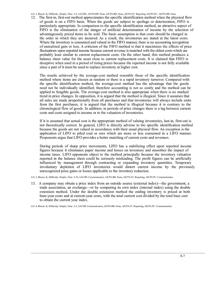 Ch. 8 Valuation of Inventories  A Cost - Basis Approach Answers to Questions - Page 3