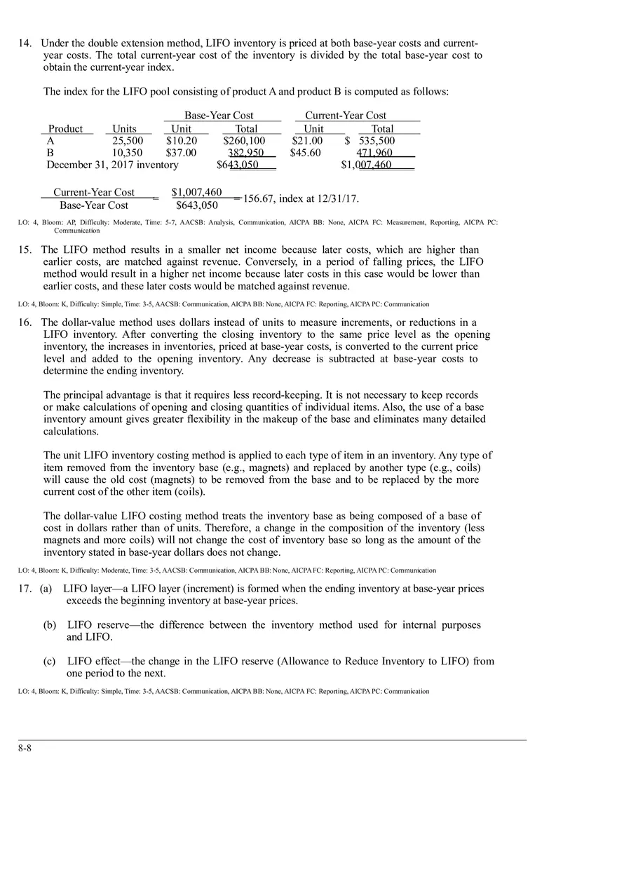 Ch. 8 Valuation of Inventories  A Cost - Basis Approach Answers to Questions - Page 4