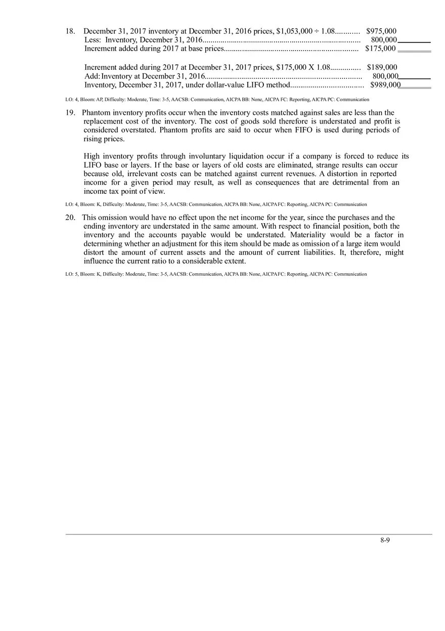 Ch. 8 Valuation of Inventories  A Cost - Basis Approach Answers to Questions - Page 5