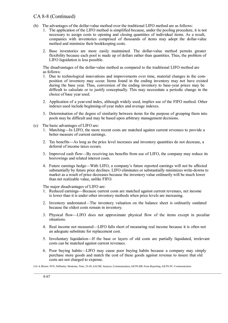 Ch. 8 Valuation of Inventories  A Cost - Basis Approach Solutions to Concepts for Analysis - Page 6