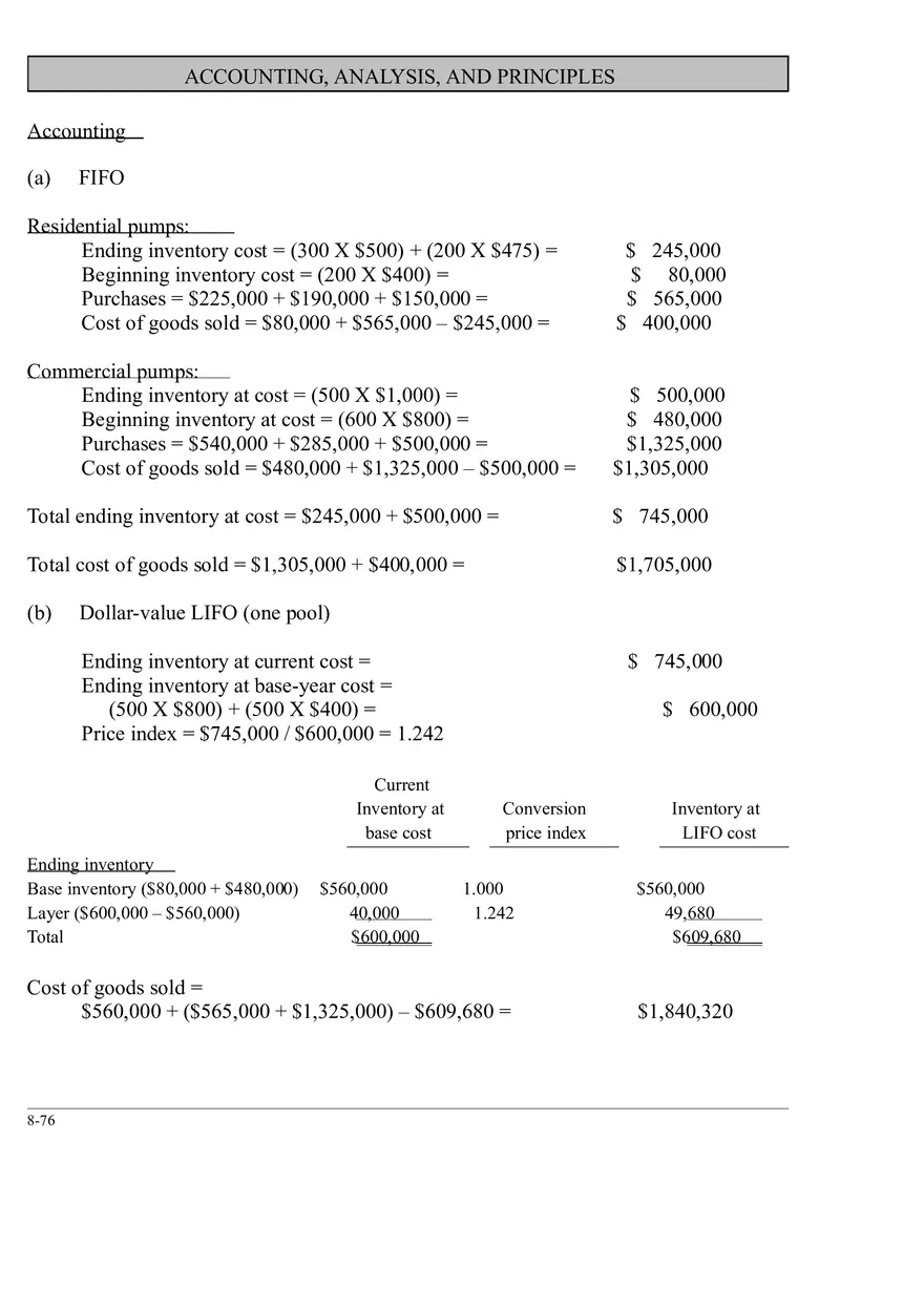 Ch. 8 Valuation of Inventories  A Cost - Basis Approach Accounting, Analysis, and Principles - Page 1