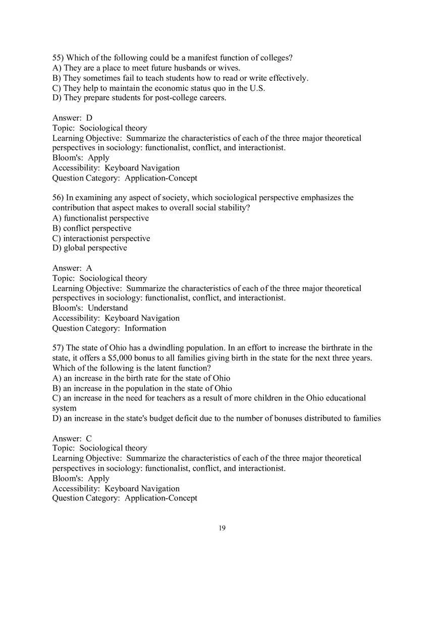 Chapter 01 Understanding Sociology Answers 3 - Page 1