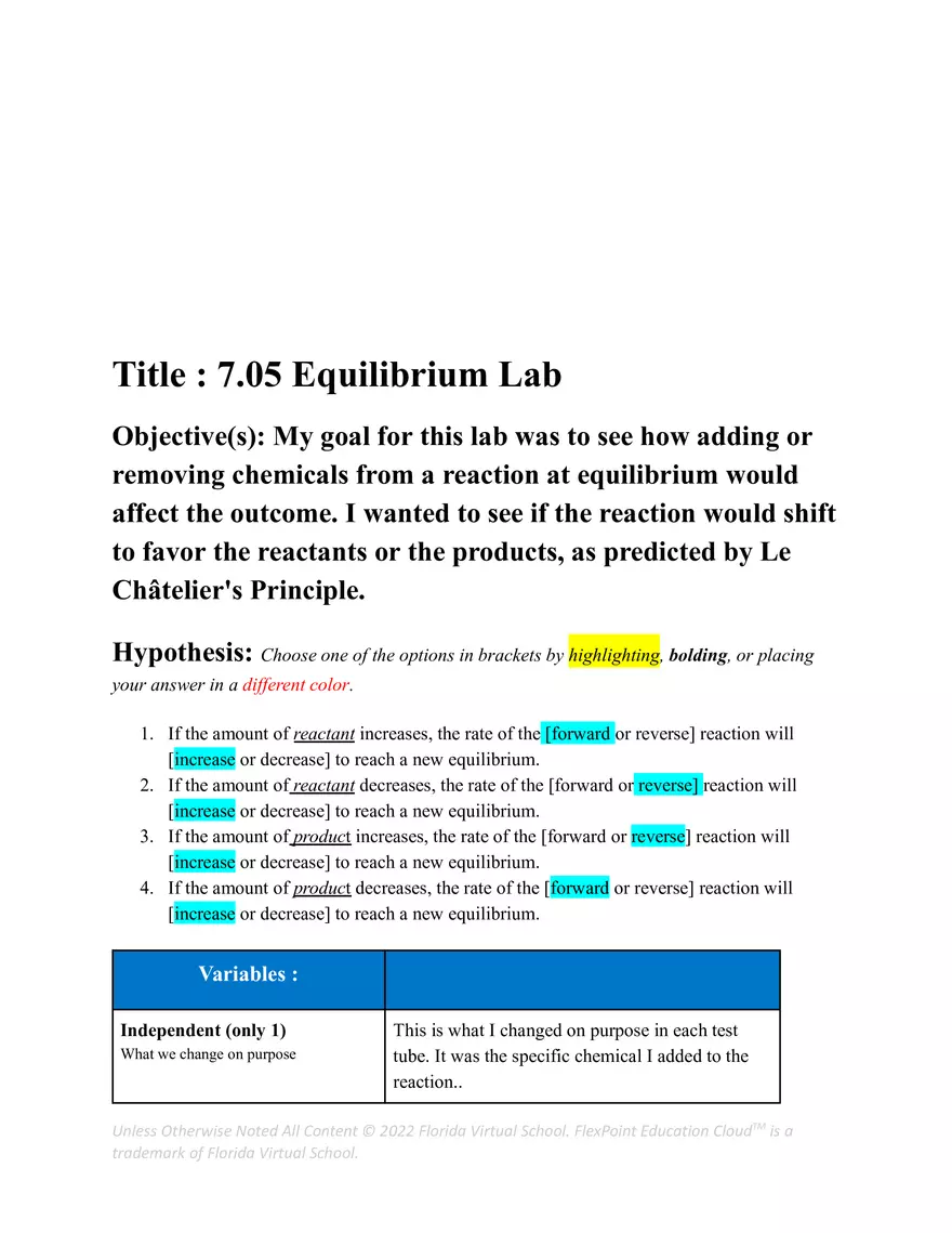 7.05 Equilibrium Template - Page 1