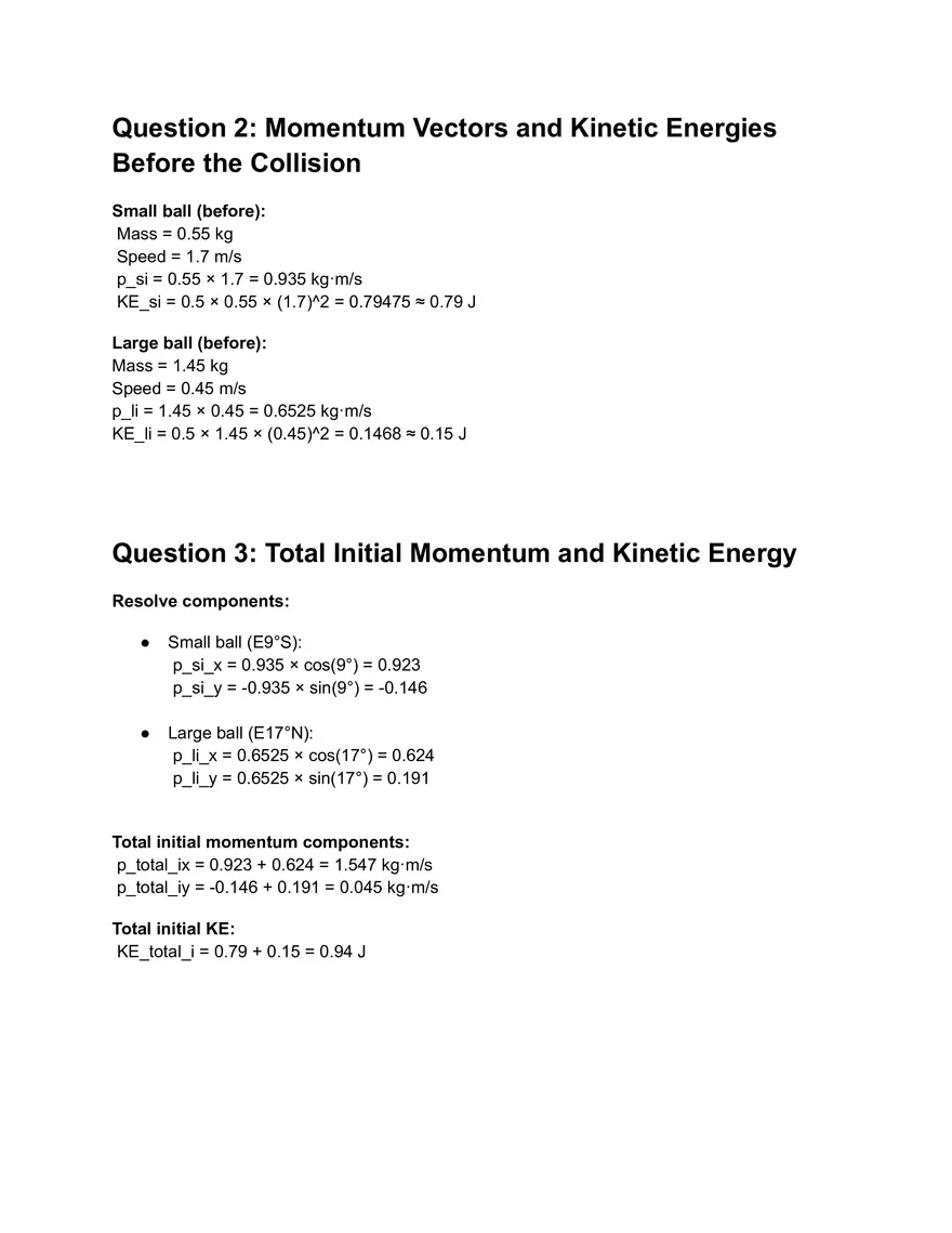2-D Collision Lab Report - Page 3