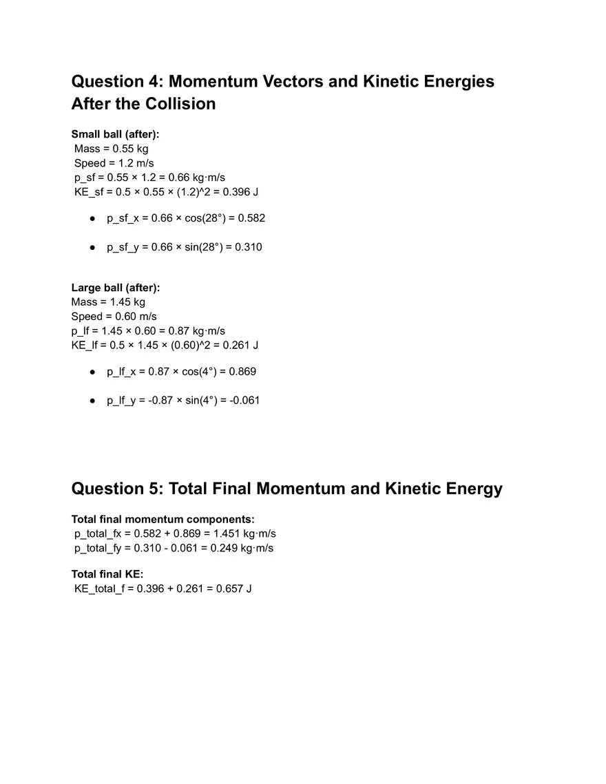 2-D Collision Lab Report - Page 4