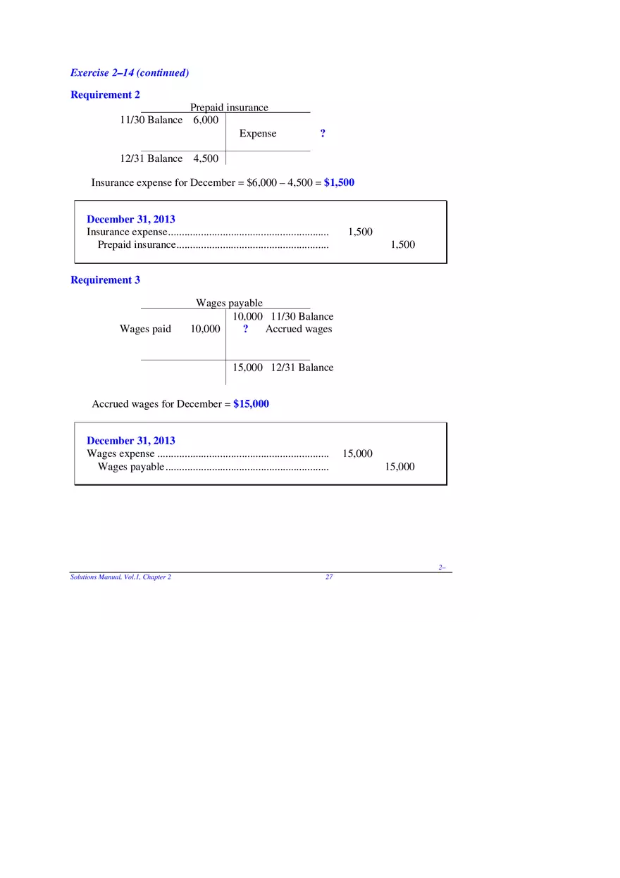 Chapter 2 Review of the Accounting Process Exercises 2–13, 2–14 - Page 2