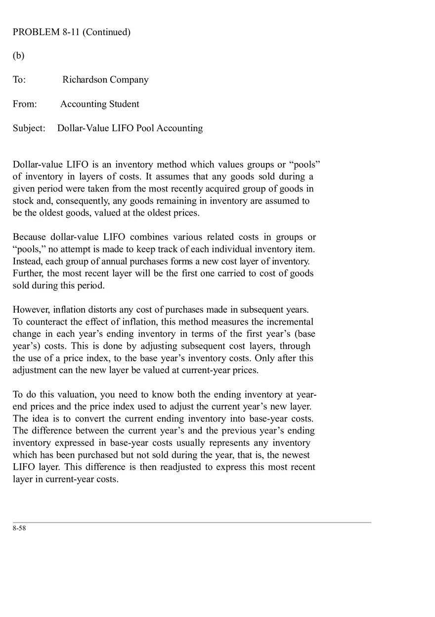 Ch. 8 Valuation of Inventories  A Cost - Basis Approach Solutions Problem 8-11 - Page 2