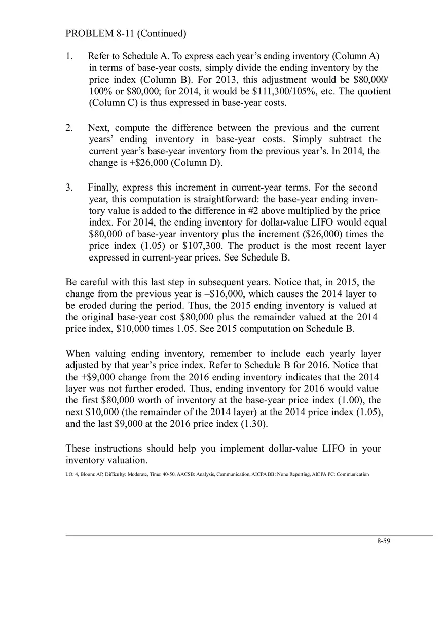Ch. 8 Valuation of Inventories  A Cost - Basis Approach Solutions Problem 8-11 - Page 3