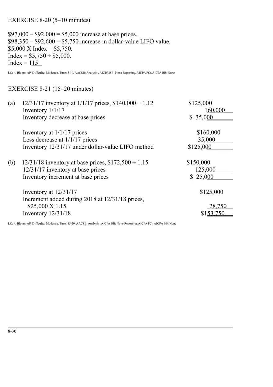 Ch. 8 Valuation of Inventories  A Cost - Basis Approach Solutions to Exercises - Page 9