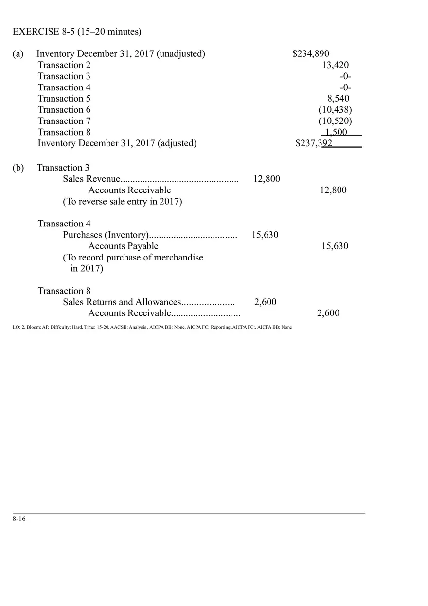 Ch. 8 Valuation of Inventories  A Cost - Basis Approach Solutions to Exercises - Page 13