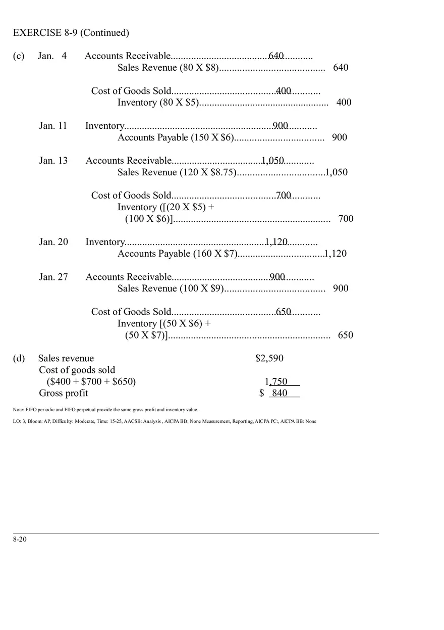 Ch. 8 Valuation of Inventories  A Cost - Basis Approach Solutions to Exercises - Page 18