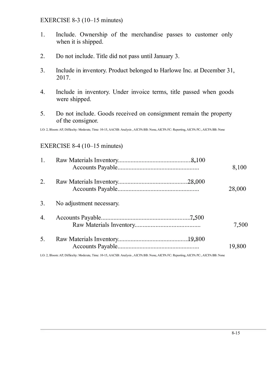 Ch. 8 Valuation of Inventories  A Cost - Basis Approach Solutions to Exercises - Page 2