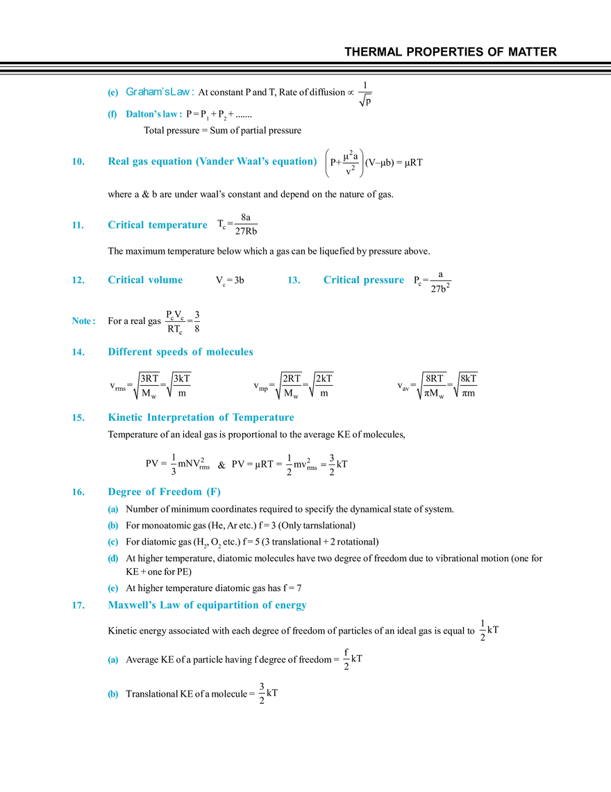 Etoos Tips and Formulas Kinetic Theory of Gases - Page 2