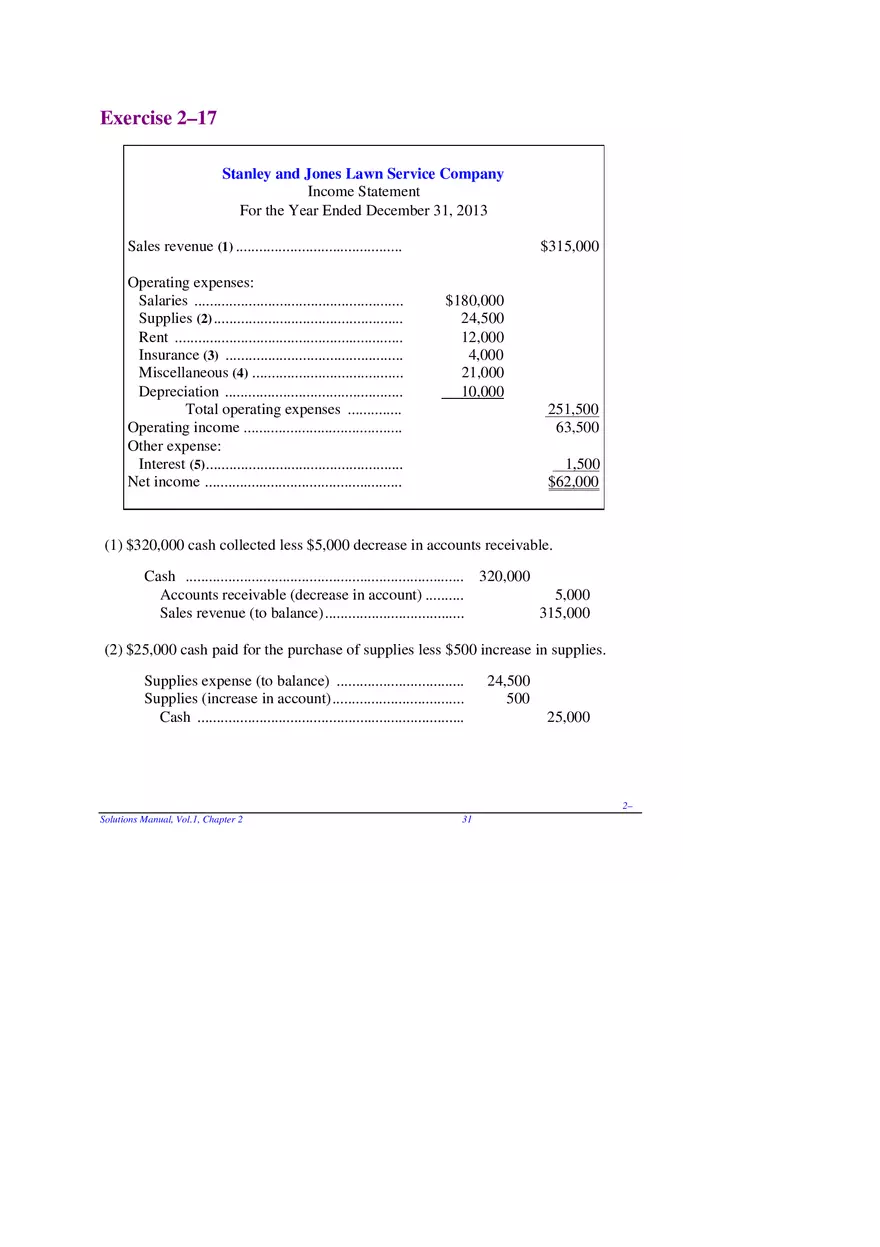 Chapter 2 Review of the Accounting Process Exercises 2–17 - Page 1