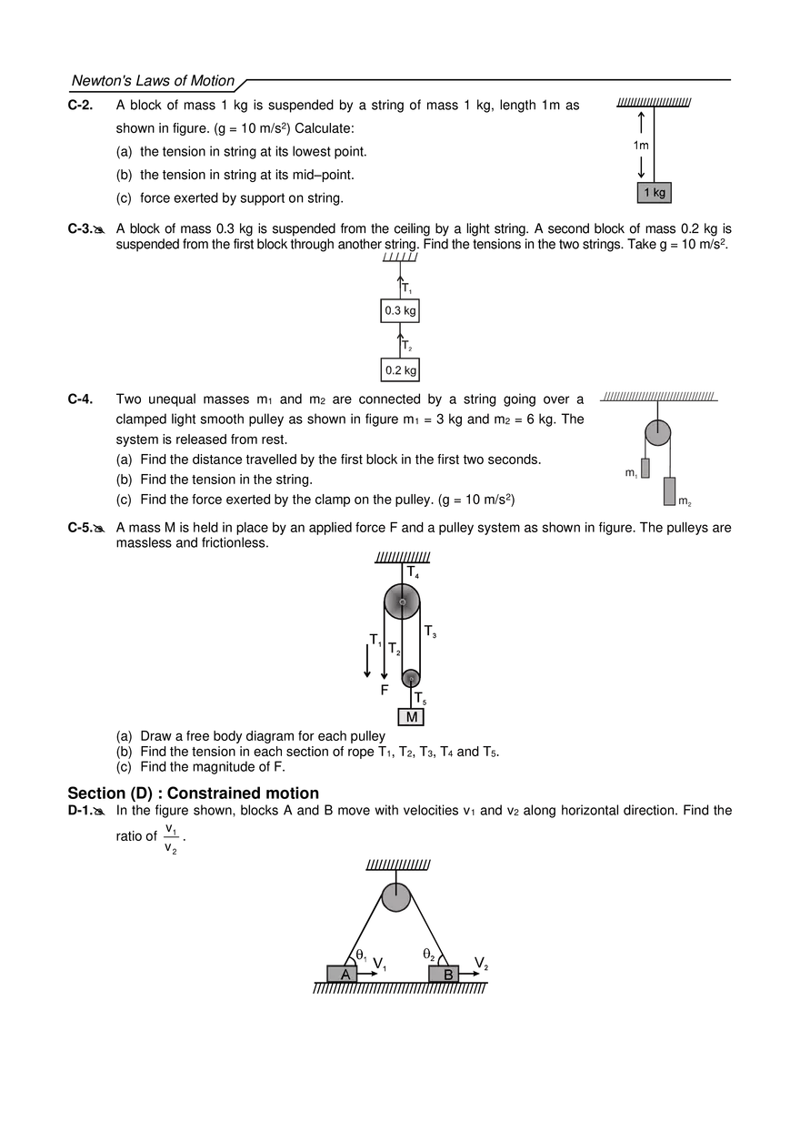 Newton's Laws of Motion Exercises - Page 13