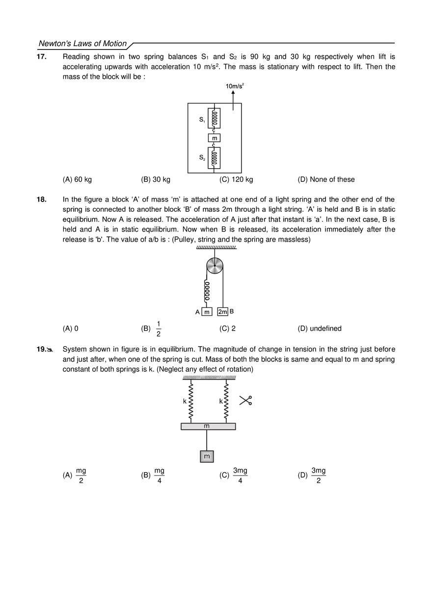Newton's Laws of Motion Exercises - Page 14
