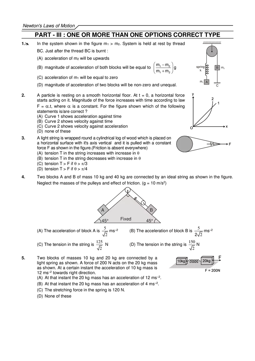 Newton's Laws of Motion Exercises - Page 18