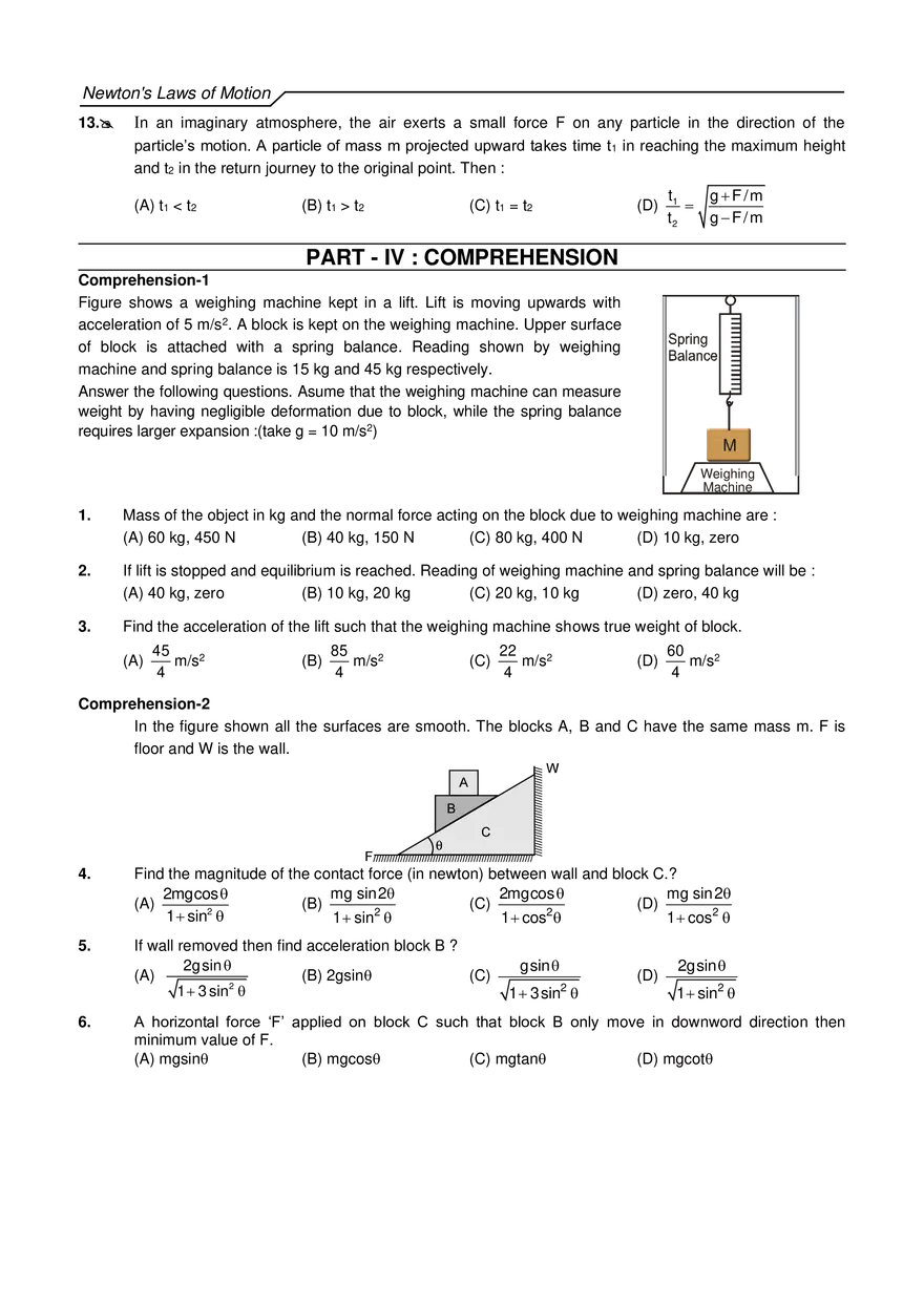 Newton's Laws of Motion Exercises - Page 20