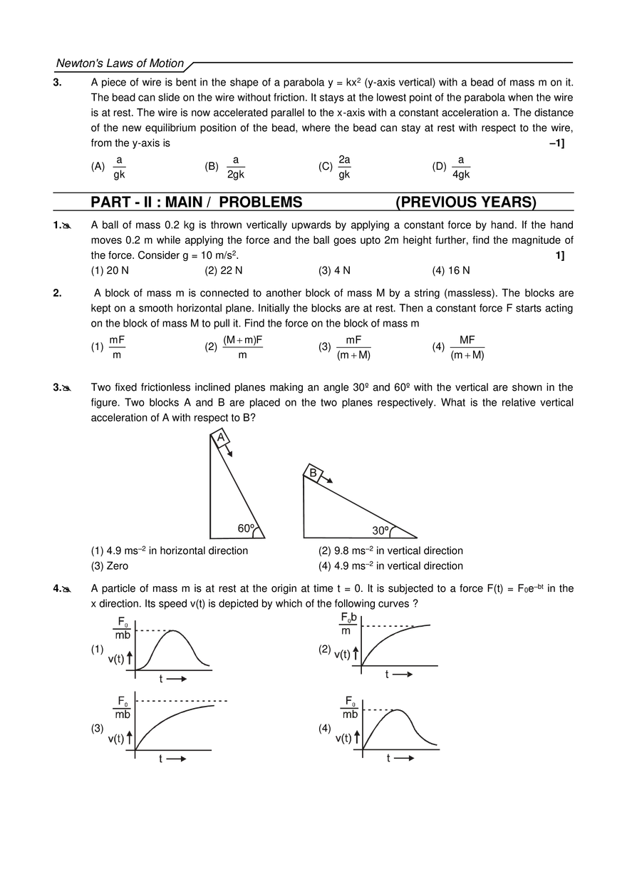 Newton's Laws of Motion Exercises - Page 22