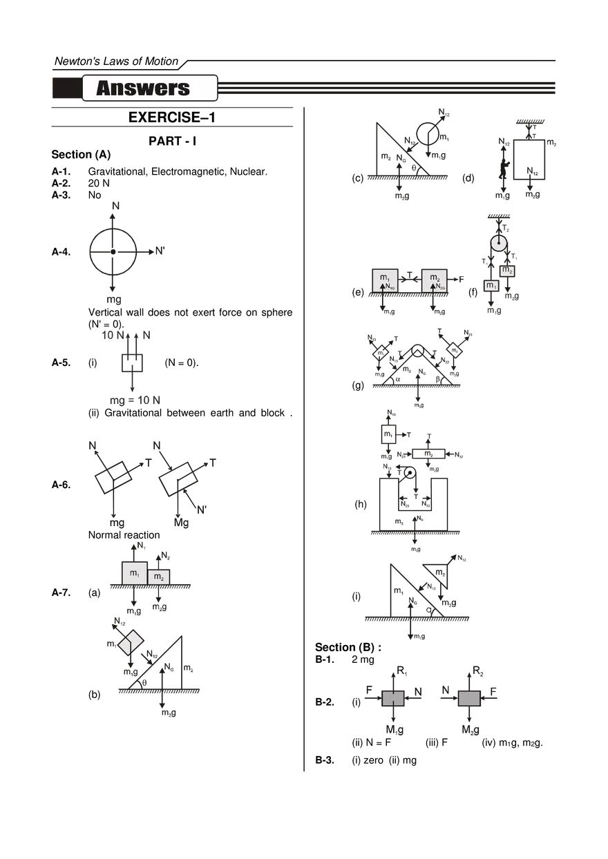 Newton's Laws of Motion Exercises - Page 23