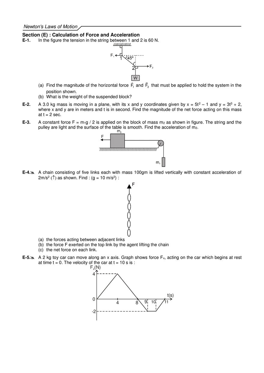 Newton's Laws of Motion Exercises - Page 27