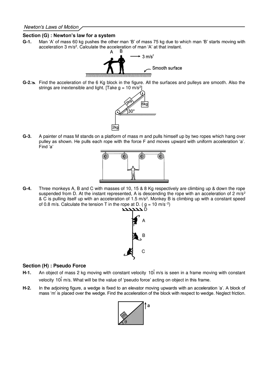 Newton's Laws of Motion Exercises - Page 29