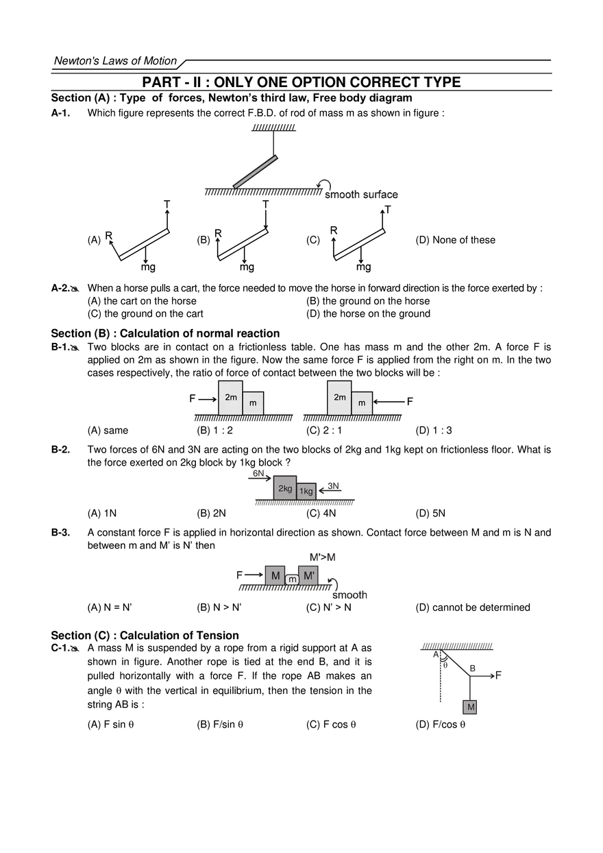Newton's Laws of Motion Exercises - Page 30