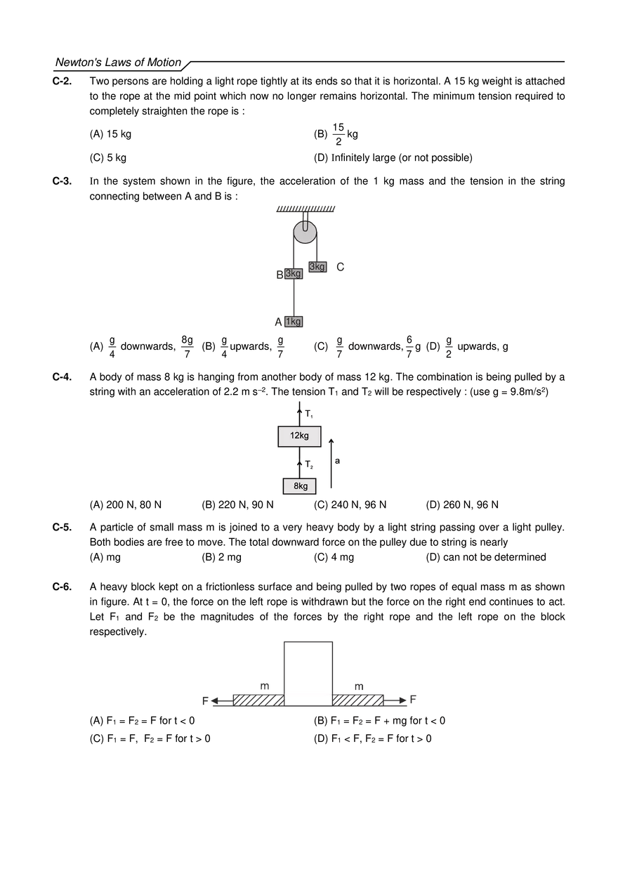 Newton's Laws of Motion Exercises - Page 31