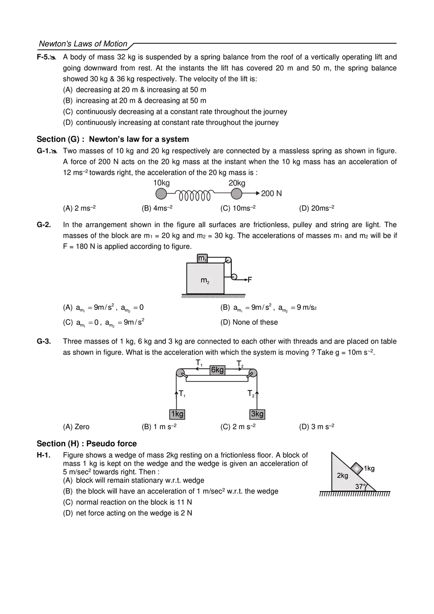 Newton's Laws of Motion Exercises - Page 6