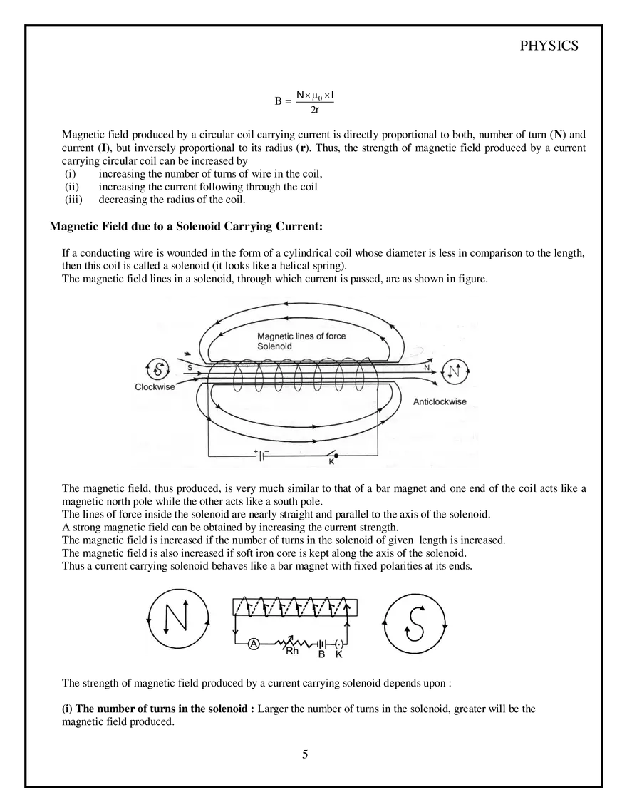 Magnetic Field Due to Current in Circular Path, Magnetic Field in Solenoid - Page 5