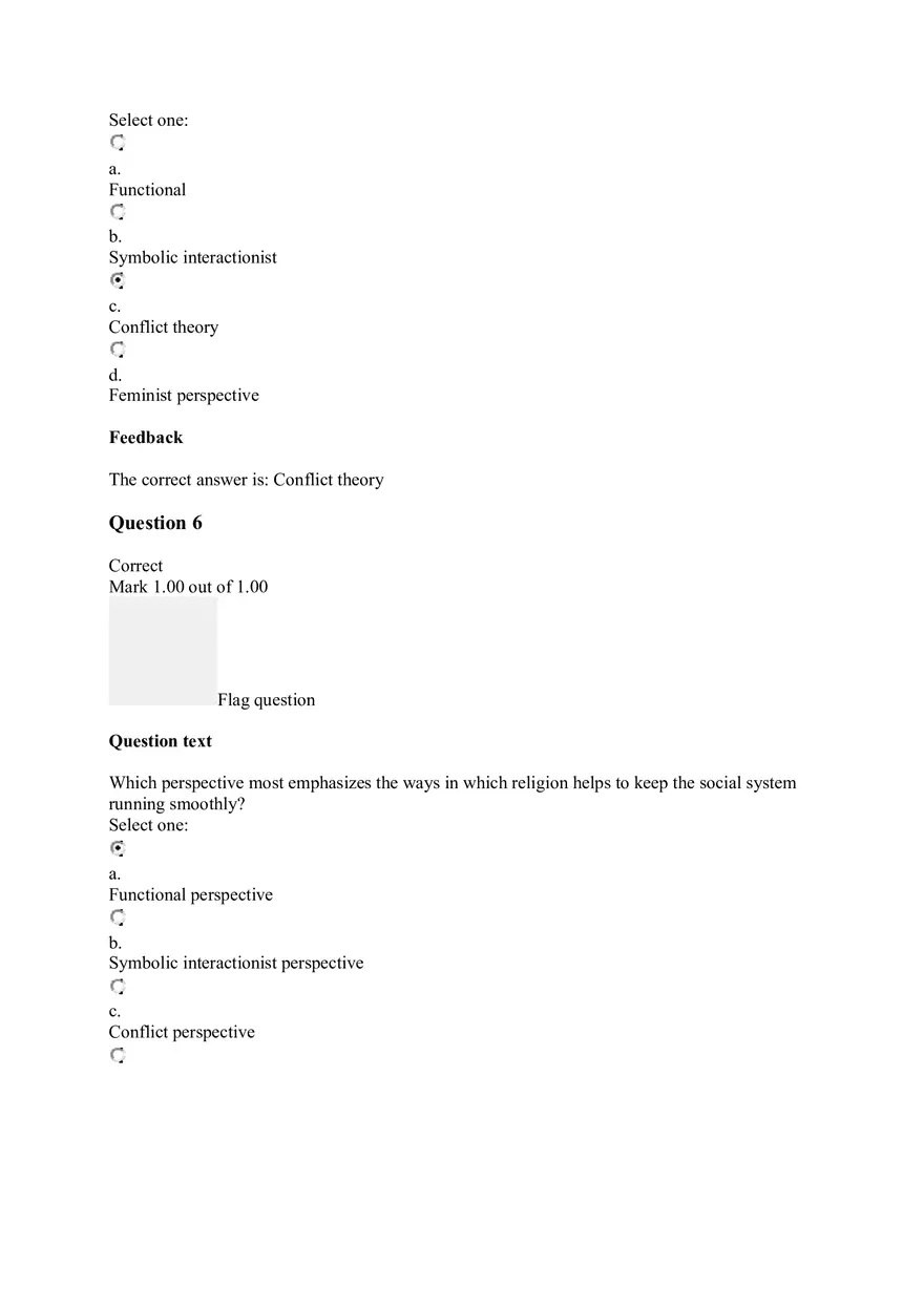 Sociology Quiz Unit 6 - Page 9
