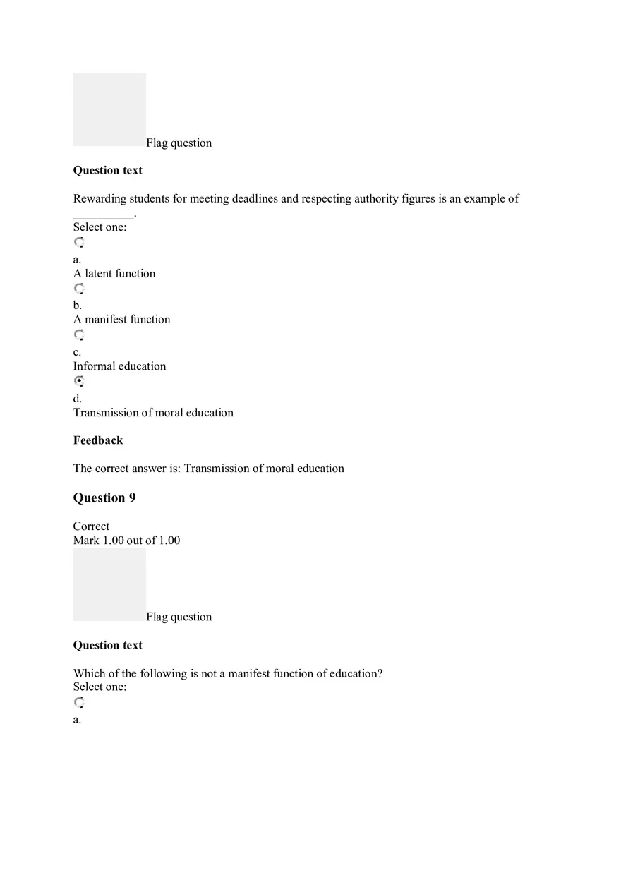 Sociology Quiz Unit 6 - Page 11