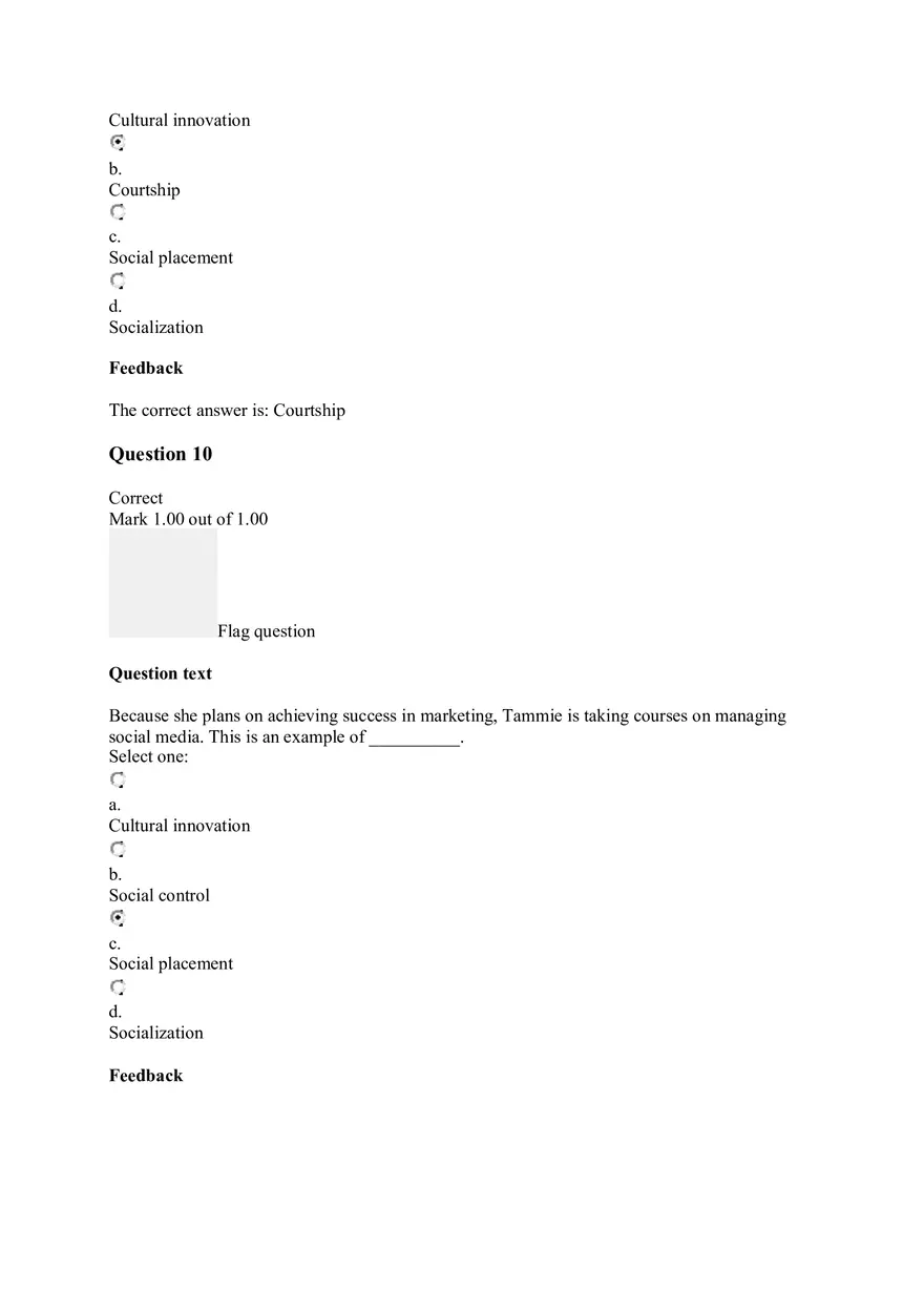Sociology Quiz Unit 6 - Page 12
