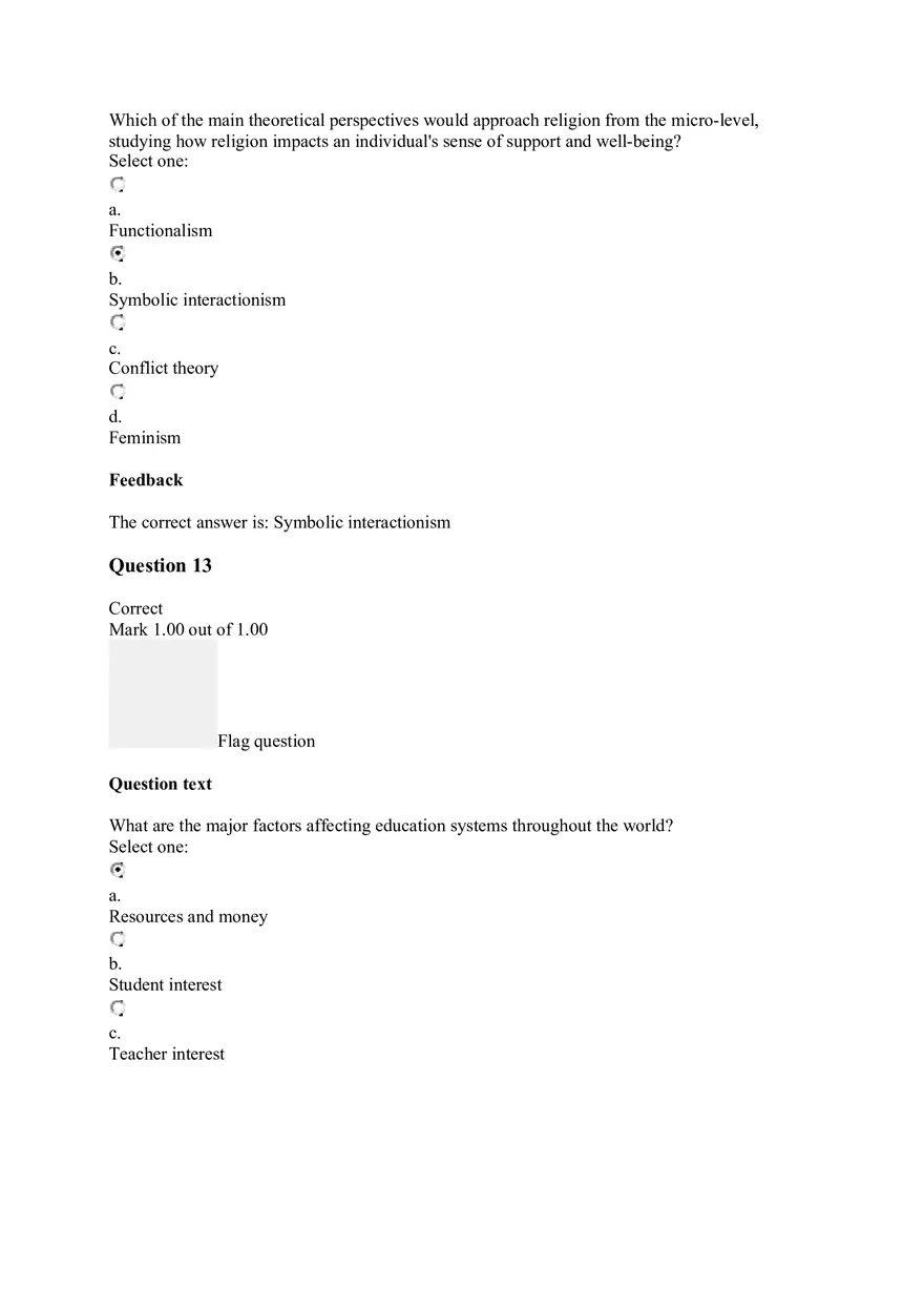 Sociology Quiz Unit 6 - Page 14