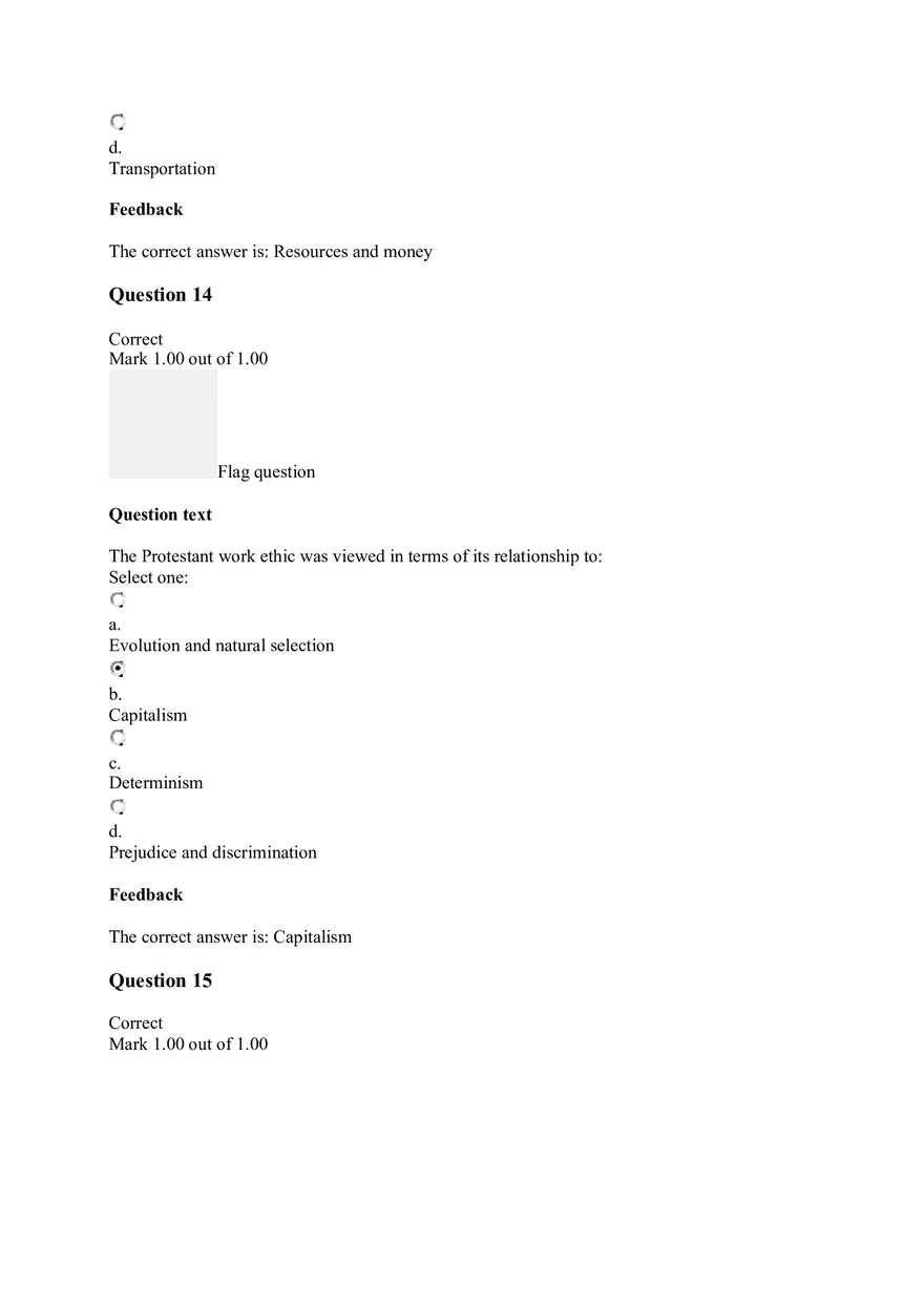 Sociology Quiz Unit 6 - Page 15