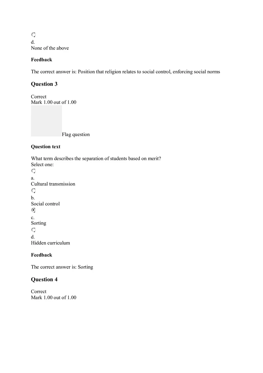 Sociology Quiz Unit 6 - Page 2