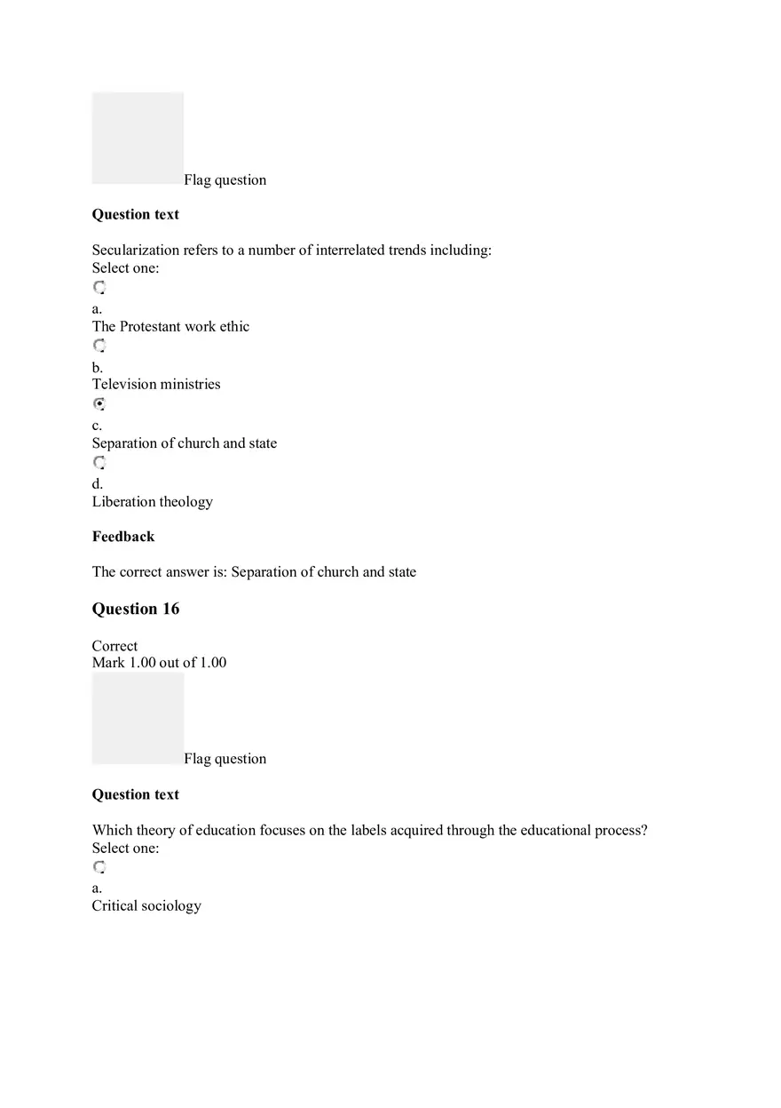 Sociology Quiz Unit 6 - Page 3