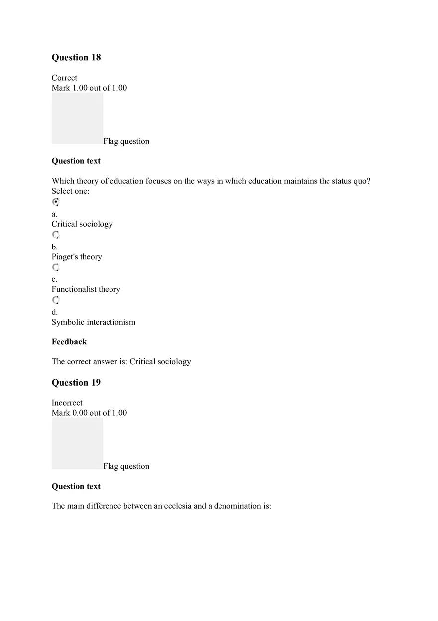 Sociology Quiz Unit 6 - Page 5