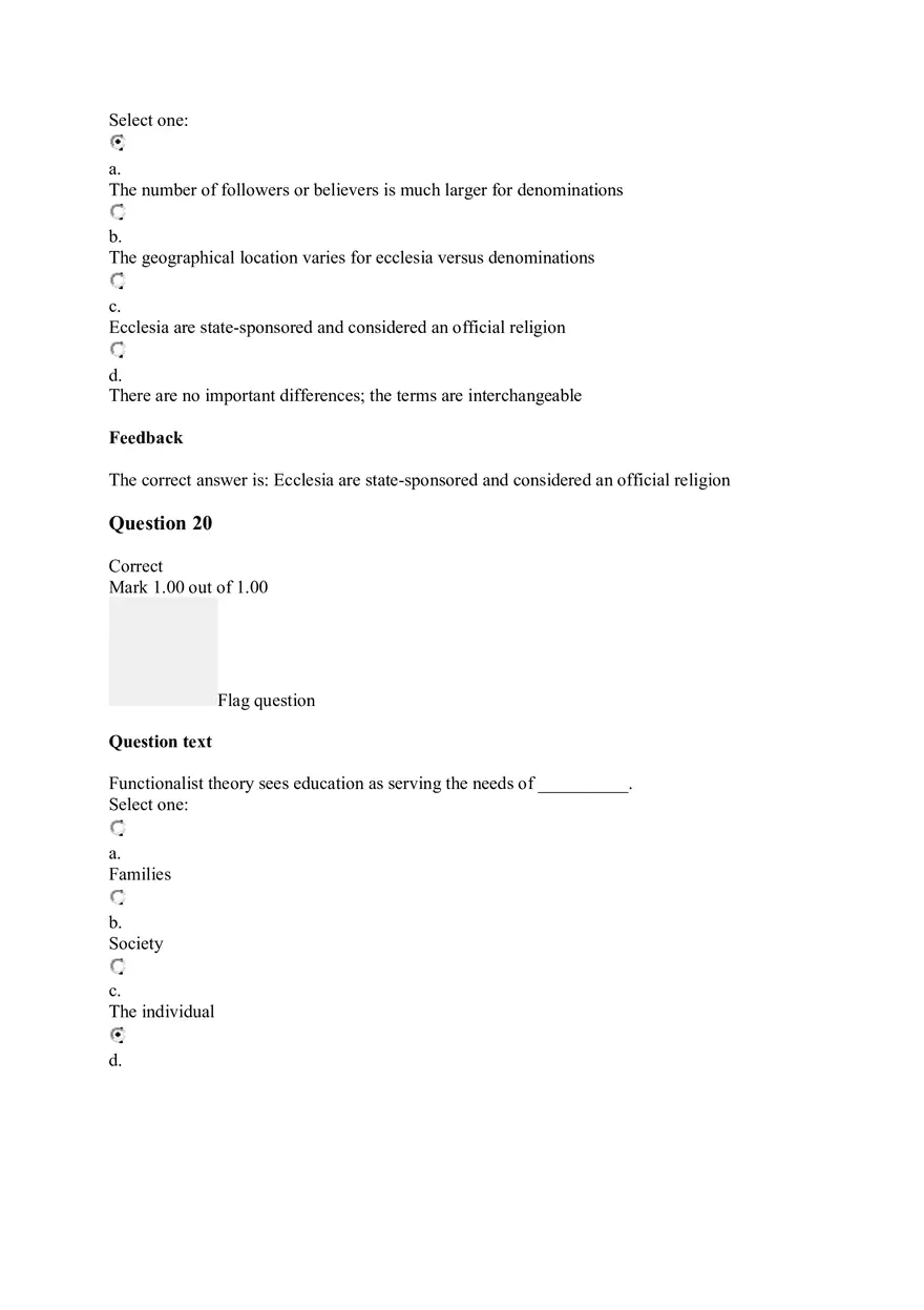 Sociology Quiz Unit 6 - Page 6