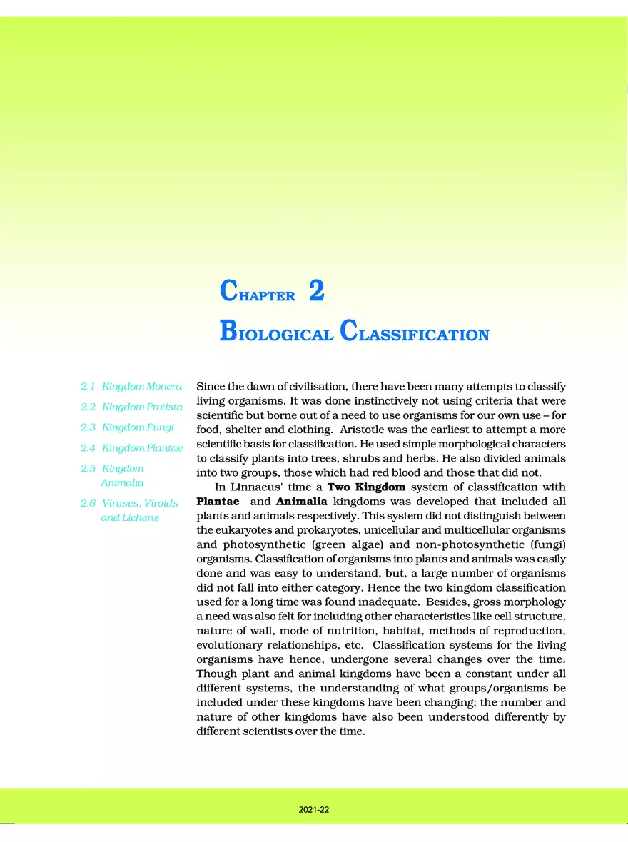 Chapter 2 Biological Classification - Page 1