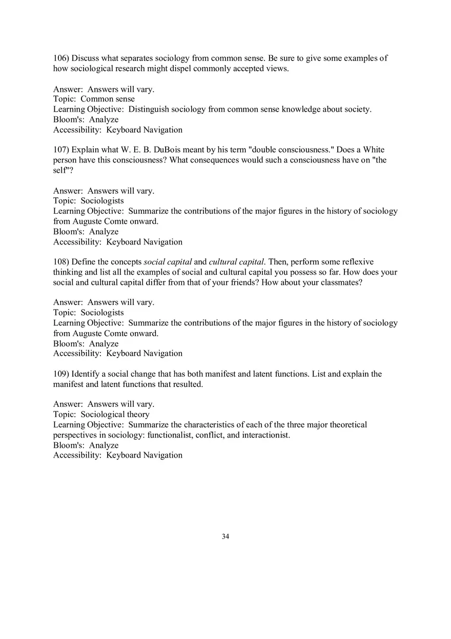 Chapter 01 Understanding Sociology Answers 4 - Page 7