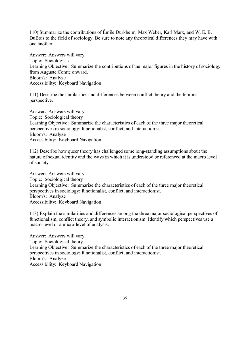 Chapter 01 Understanding Sociology Answers 4 - Page 8