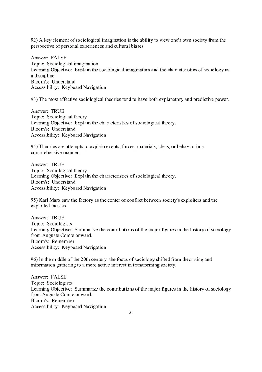 Chapter 01 Understanding Sociology Answers 4 - Page 4