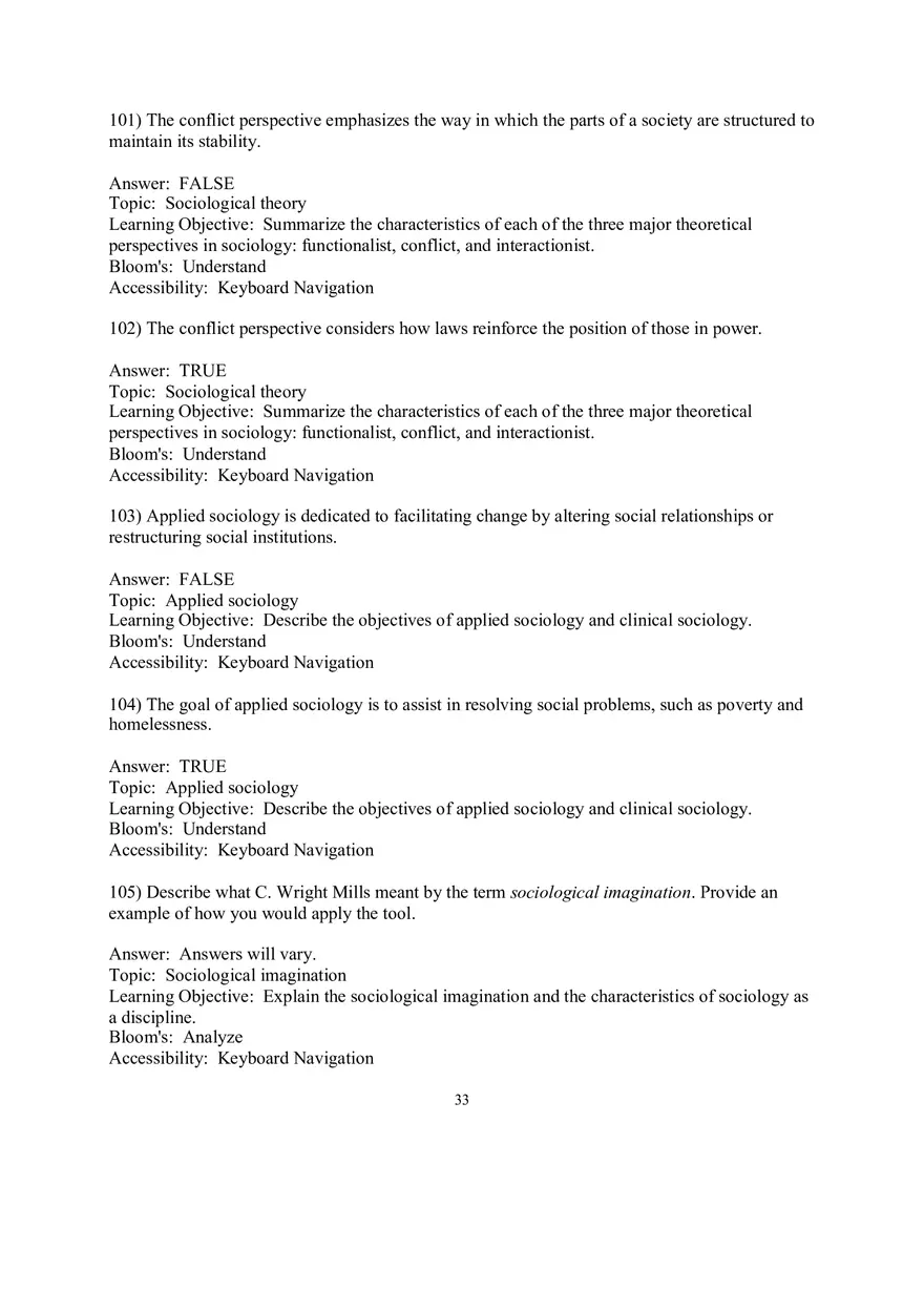 Chapter 01 Understanding Sociology Answers 4 - Page 6