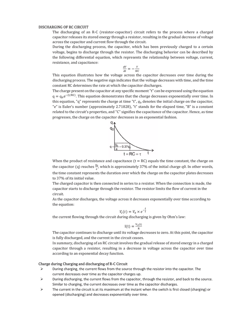 Discharging of RC Circuit - Page 1