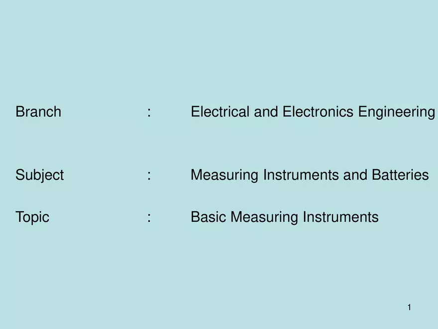 Basic Measuring Instruments - Page 1
