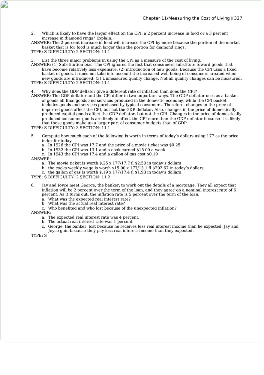 Chapter 11 Measuring the Cost of Living True False - Page 3