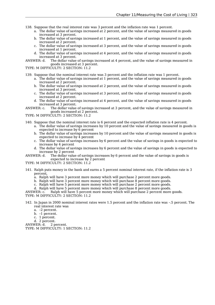 Chapter 11 Measuring the Cost of Living Multiple Choice 3 - Page 7